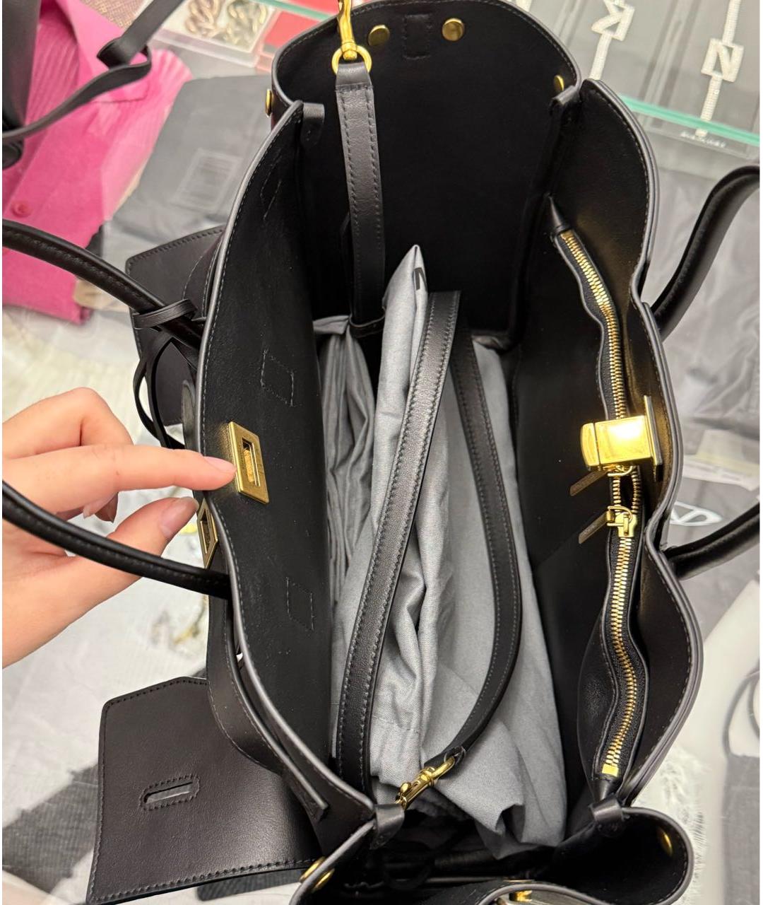 BALENCIAGA Черная кожаная сумка с короткими ручками, фото 5