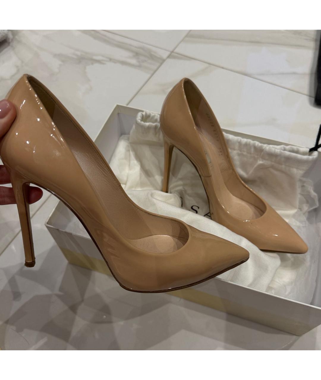 CASADEI Бежевые туфли из лакированной кожи, фото 8