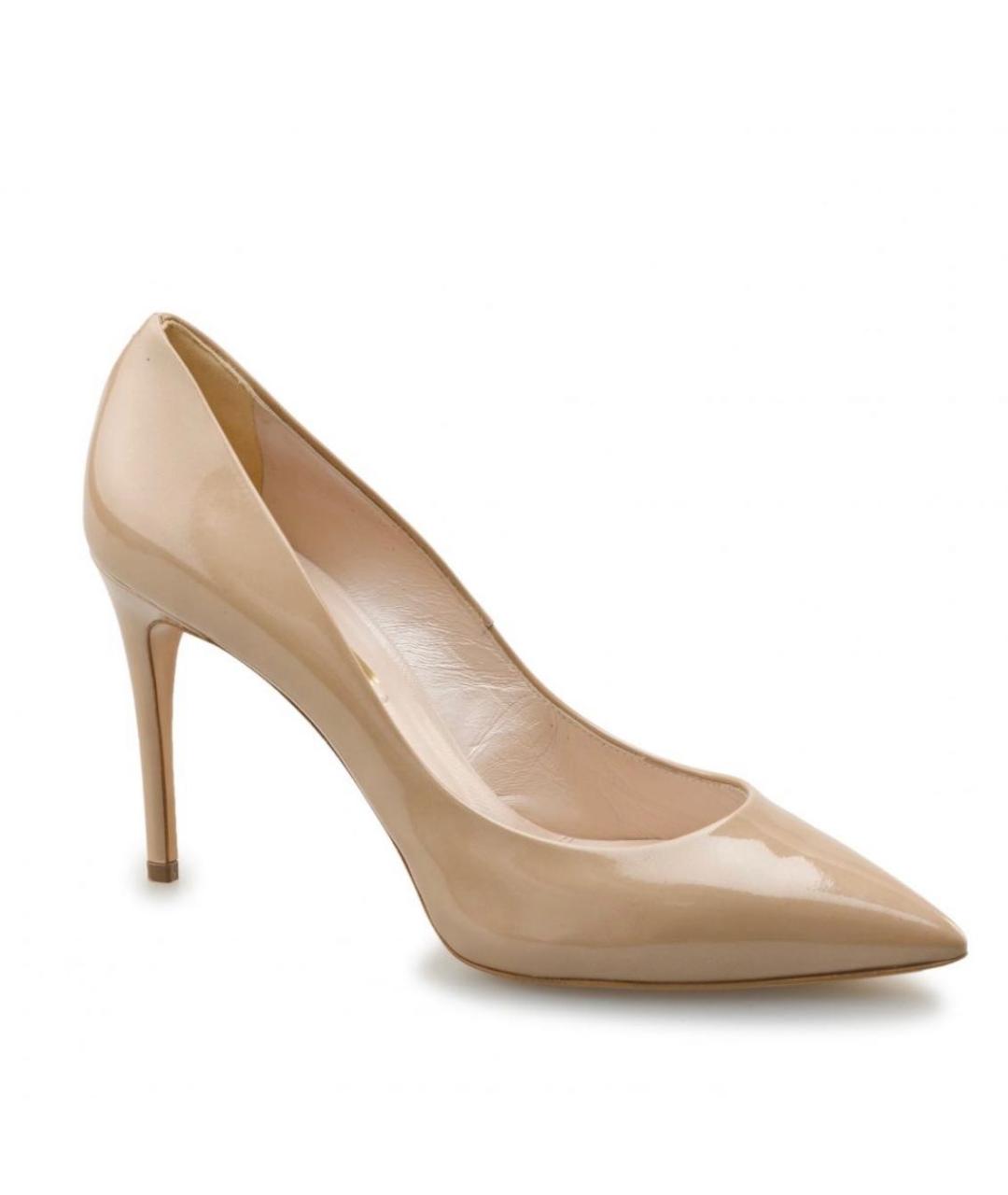 CASADEI Бежевые туфли из лакированной кожи, фото 9