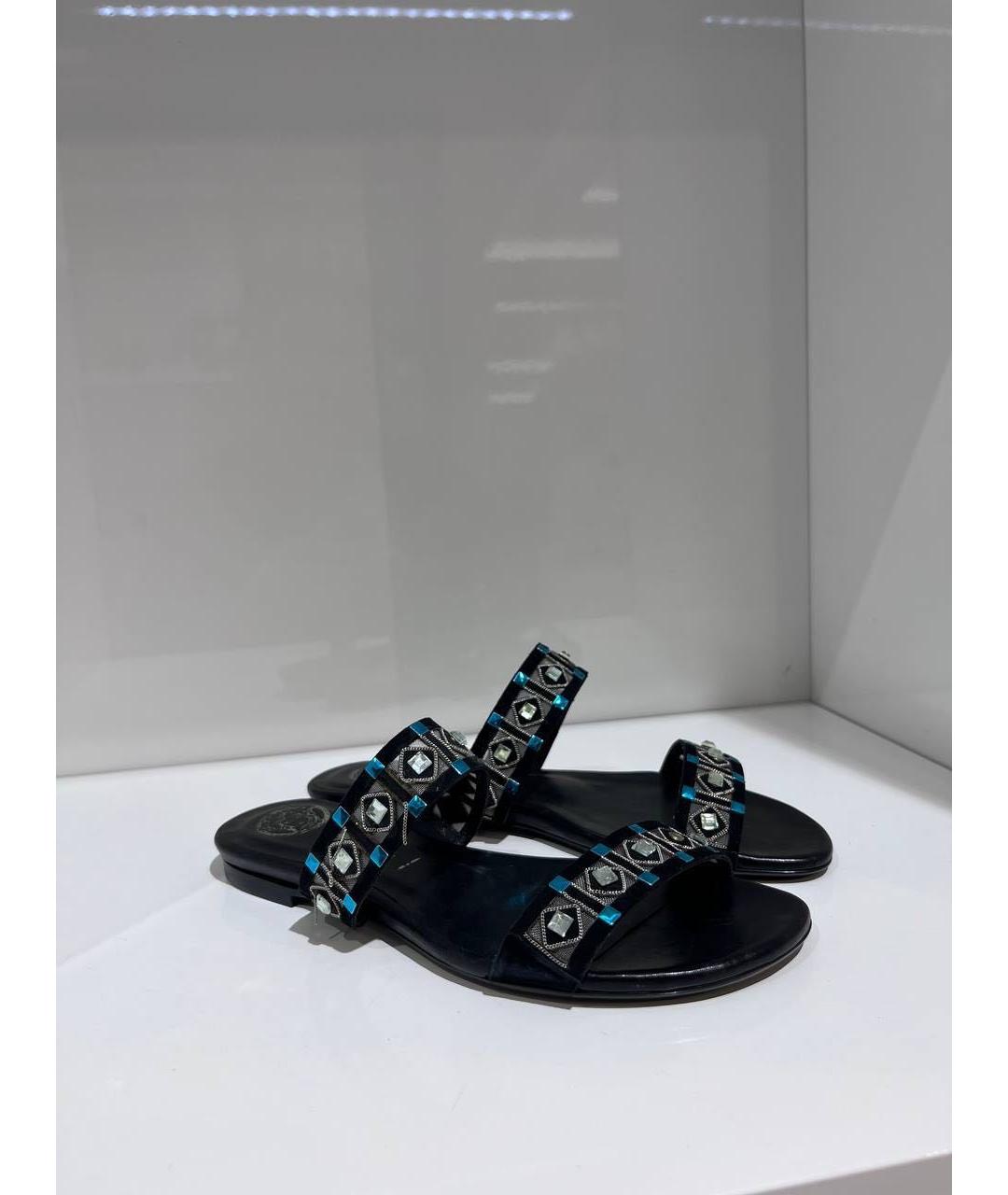 VERSACE Черные сабо, фото 4