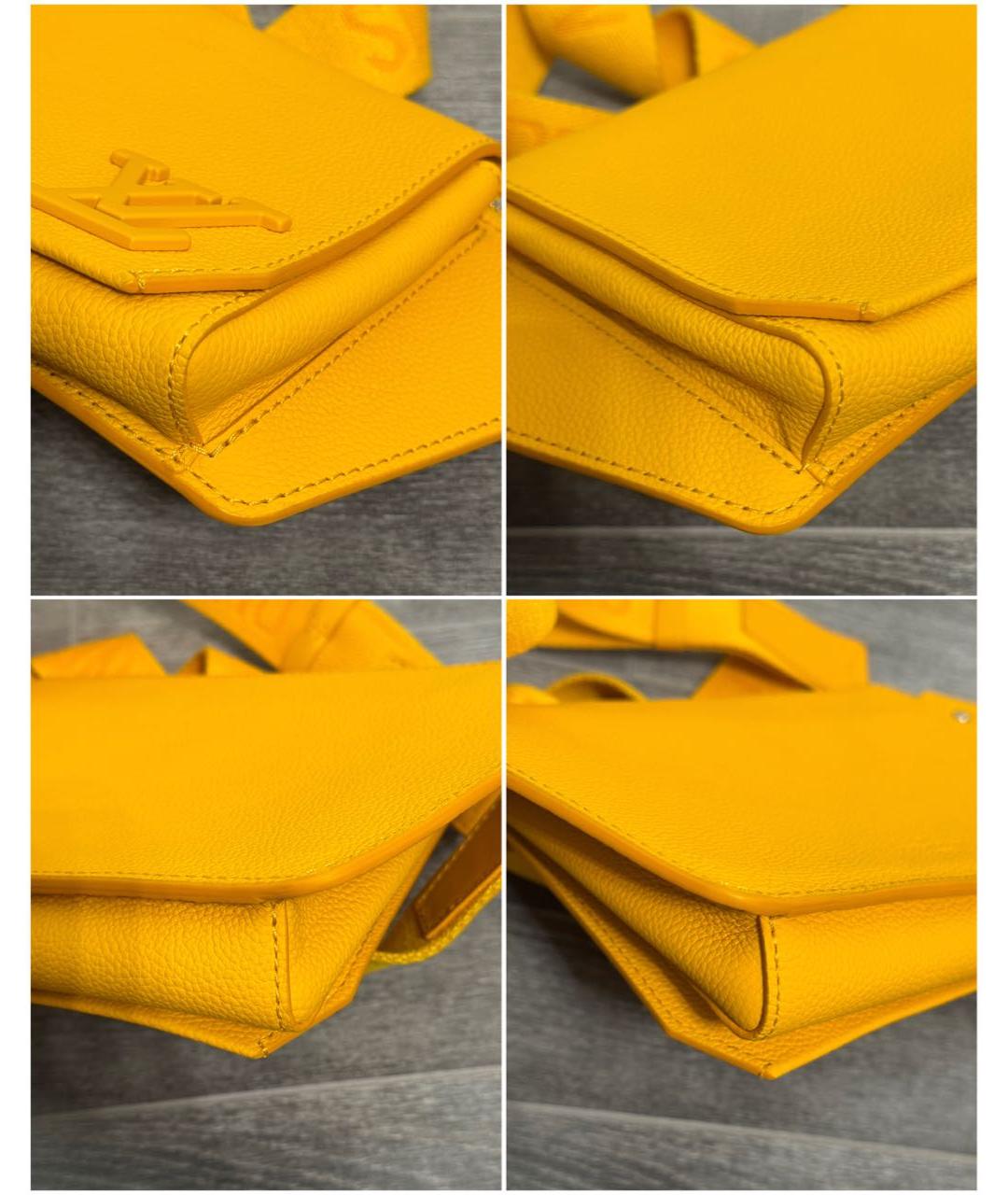 LOUIS VUITTON Желтая кожаная поясная сумка, фото 5