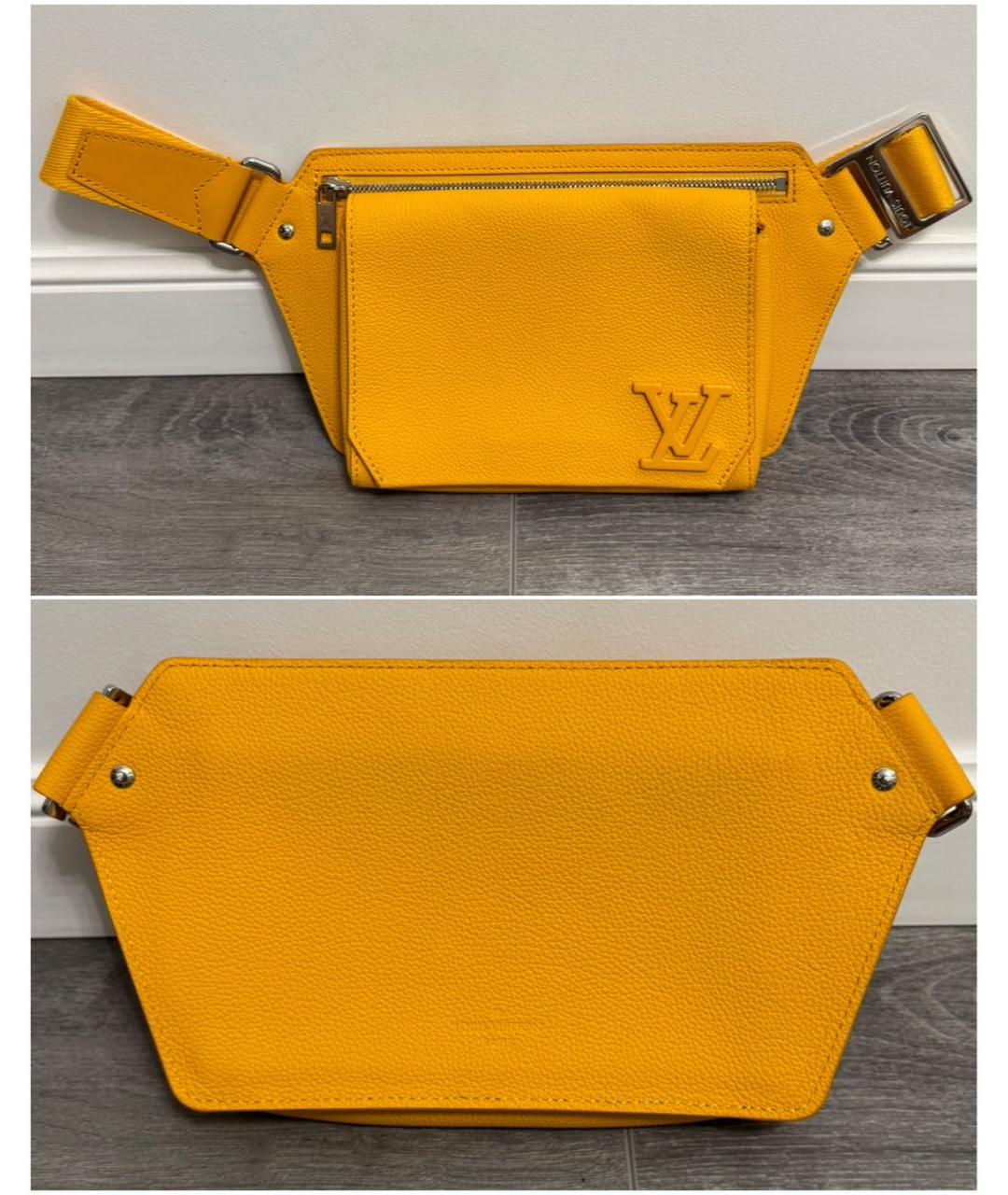 LOUIS VUITTON Желтая кожаная поясная сумка, фото 2
