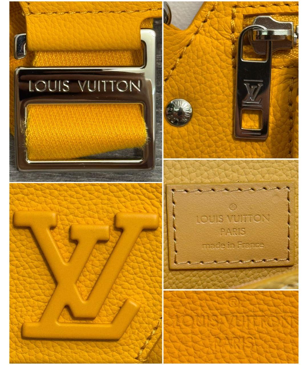 LOUIS VUITTON Желтая кожаная поясная сумка, фото 6