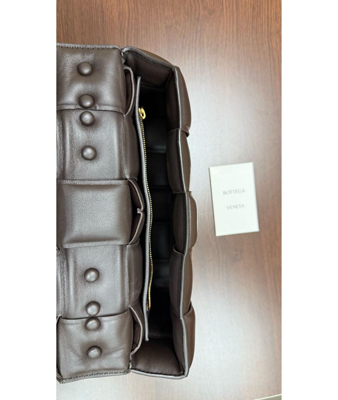 BOTTEGA VENETA Коричневая кожаная сумка через плечо, фото 4