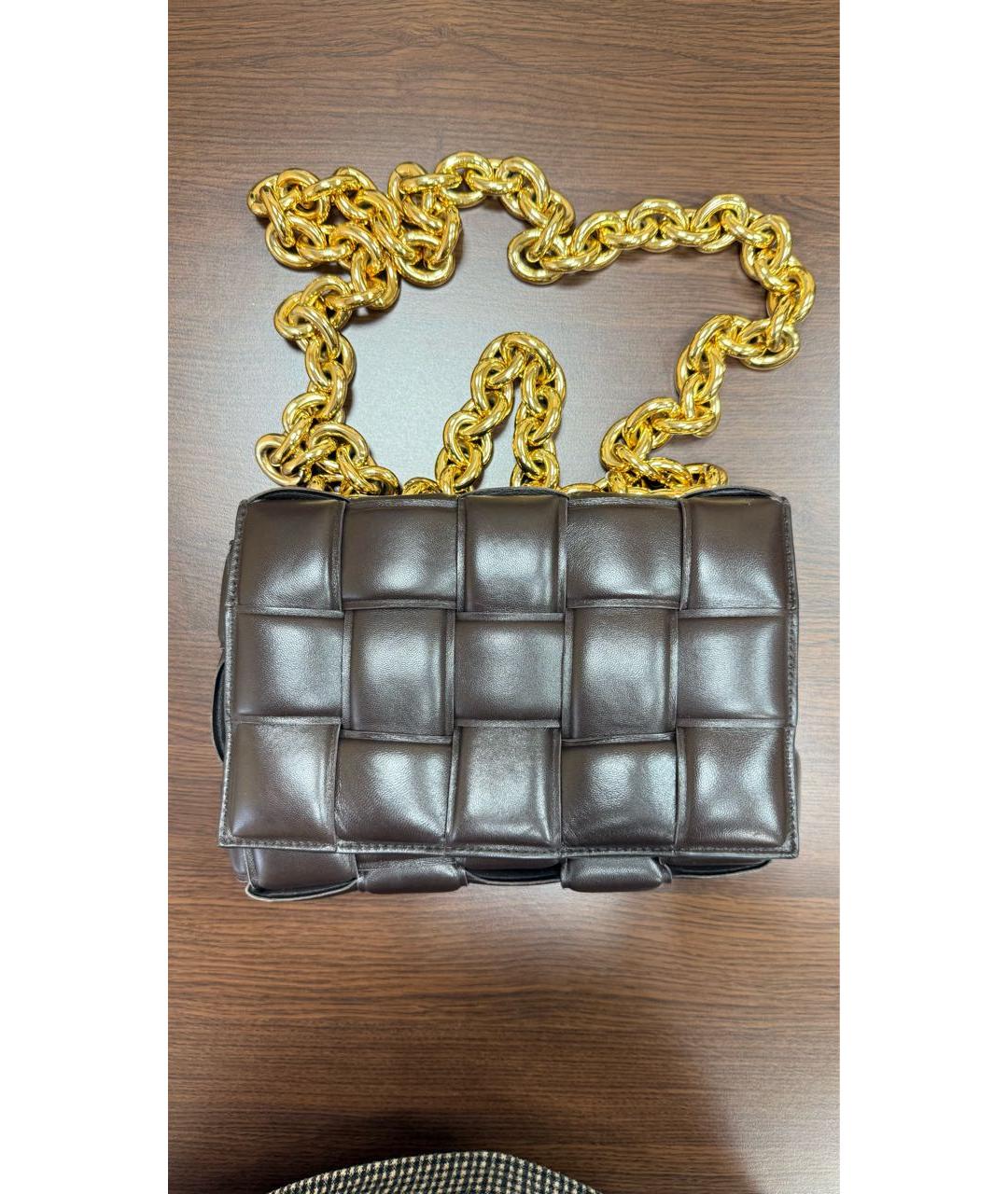 BOTTEGA VENETA Коричневая кожаная сумка через плечо, фото 9