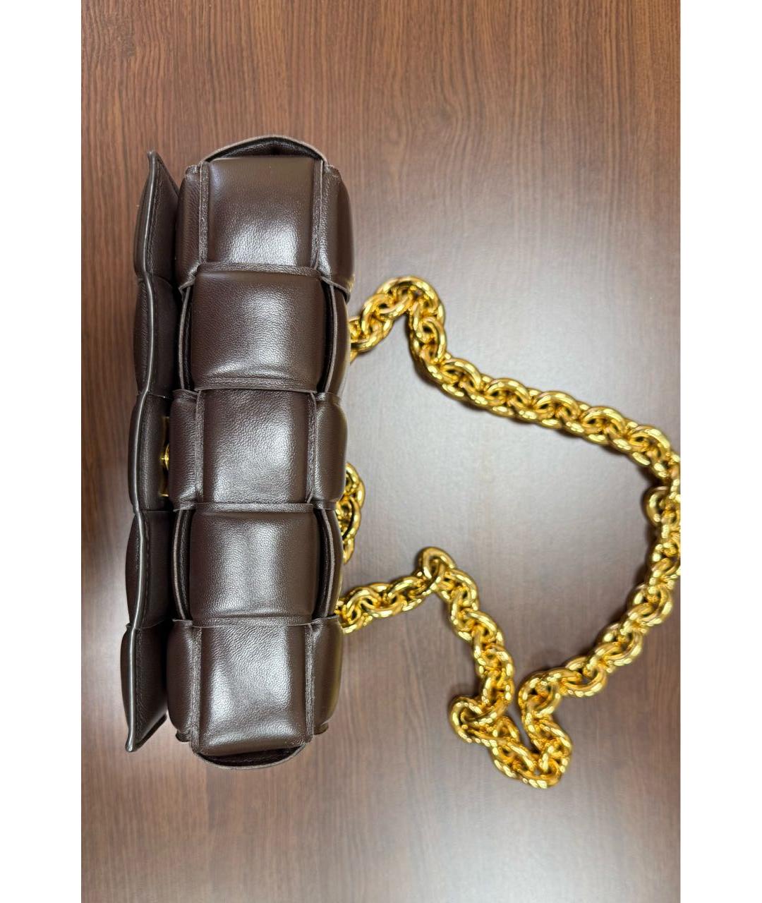 BOTTEGA VENETA Коричневая кожаная сумка через плечо, фото 8