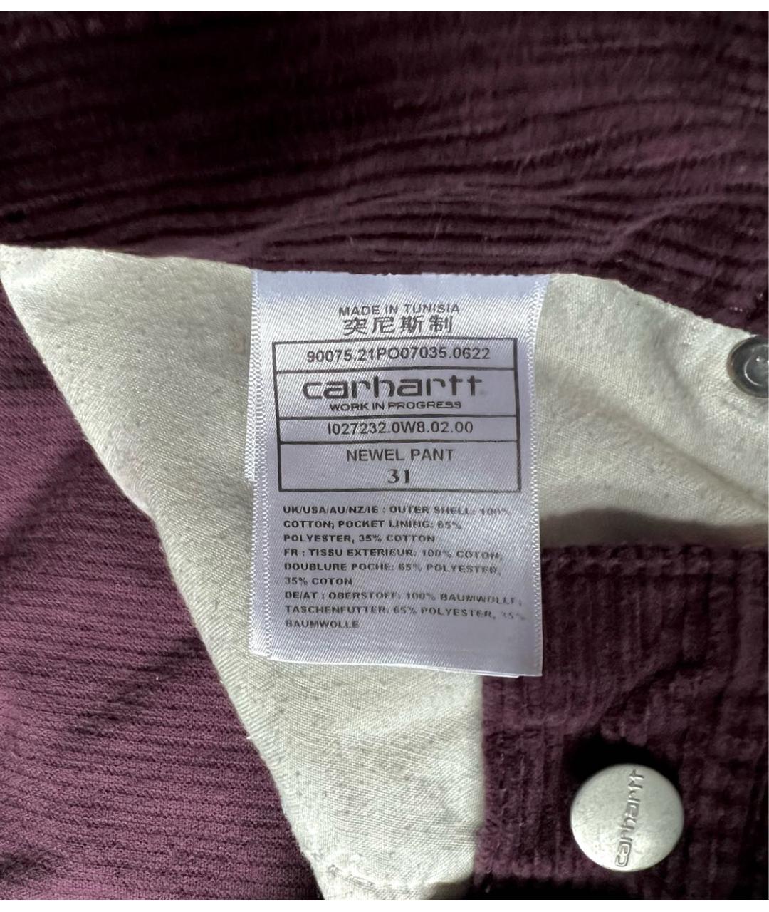 CARHARTT Фиолетовые повседневные брюки, фото 4