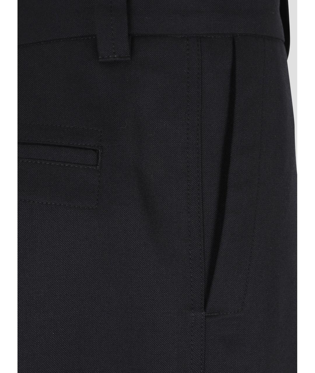 LEMAIRE Черные полиэстеровые прямые брюки, фото 3