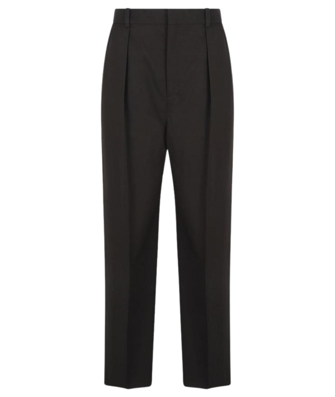 LEMAIRE Коричневые шерстяные прямые брюки, фото 1