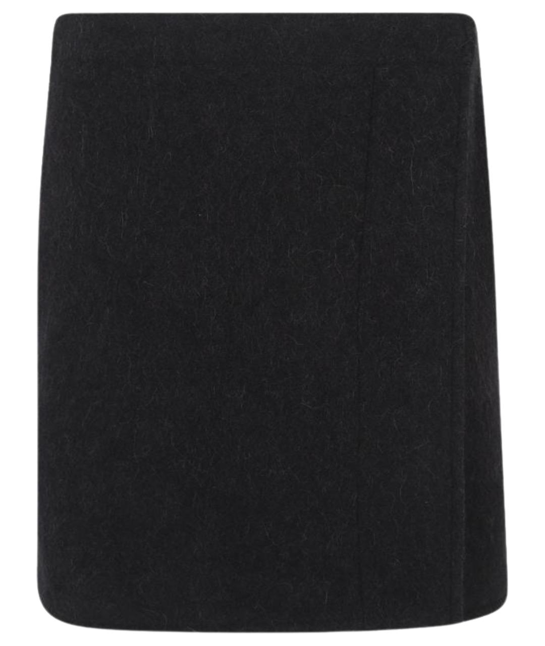 LEMAIRE Черная шерстяная юбка мини, фото 1