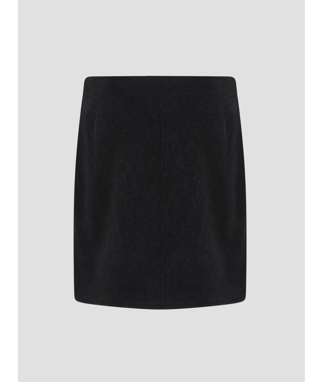LEMAIRE Черная шерстяная юбка мини, фото 2