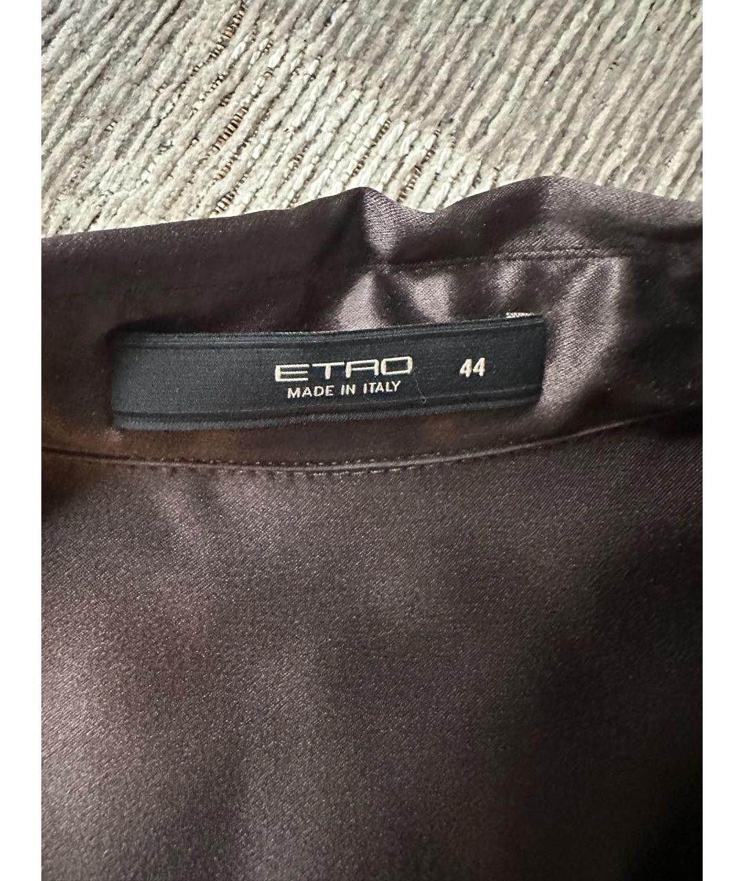 ETRO Коричневая шелковая блузы, фото 3