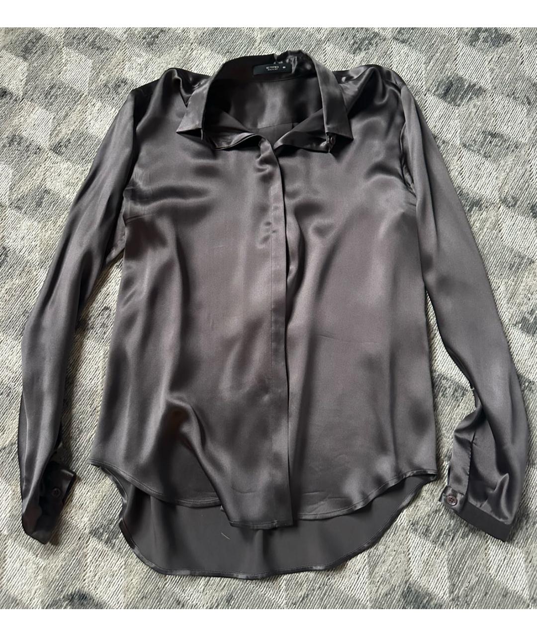 ETRO Коричневая шелковая блузы, фото 7