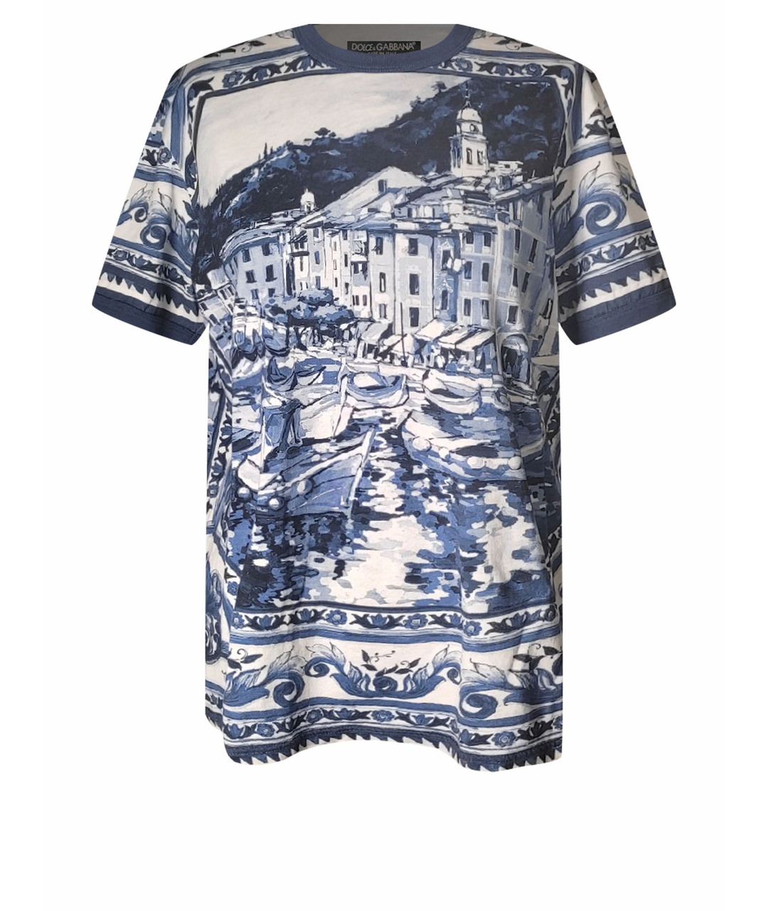 DOLCE&GABBANA Синяя хлопковая футболка, фото 1