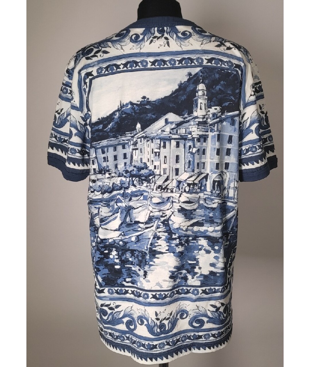 DOLCE&GABBANA Синяя хлопковая футболка, фото 3