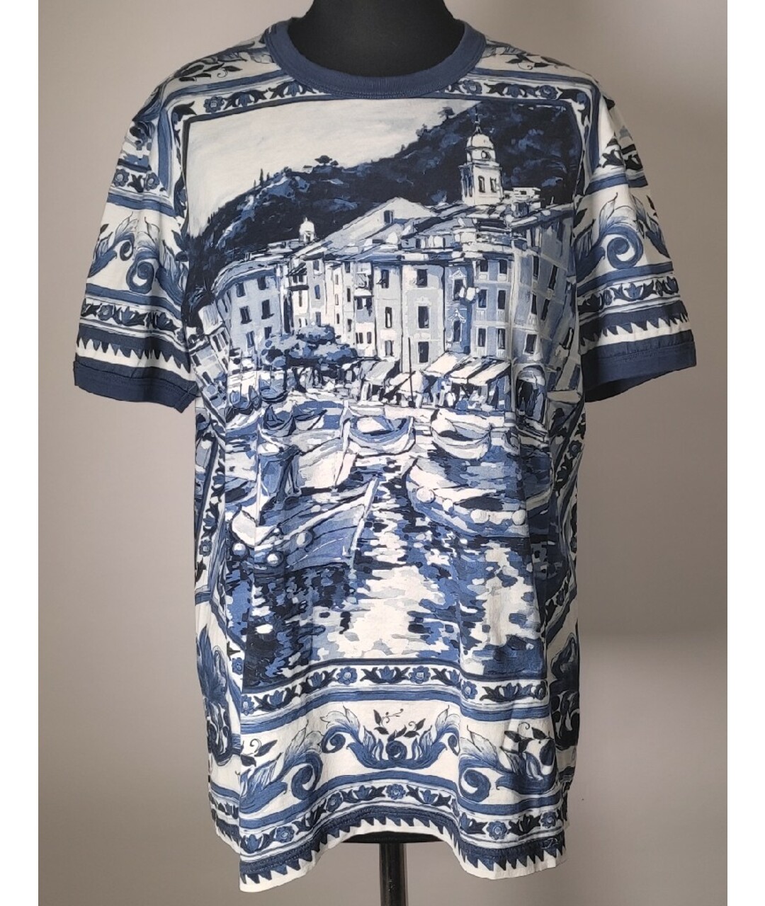 DOLCE&GABBANA Синяя хлопковая футболка, фото 7