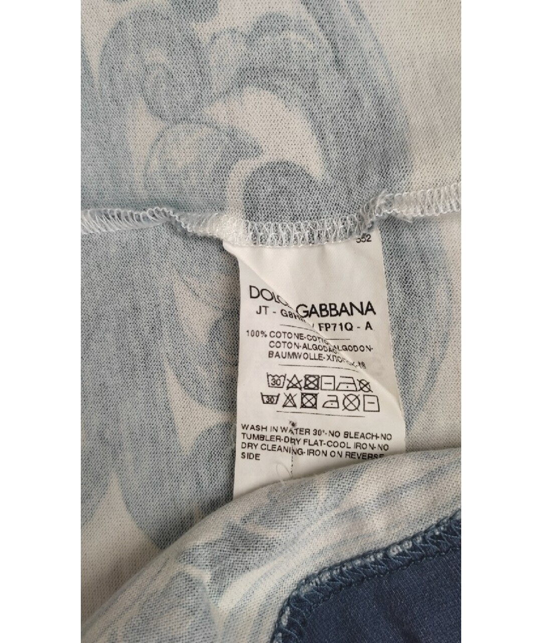 DOLCE&GABBANA Синяя хлопковая футболка, фото 6