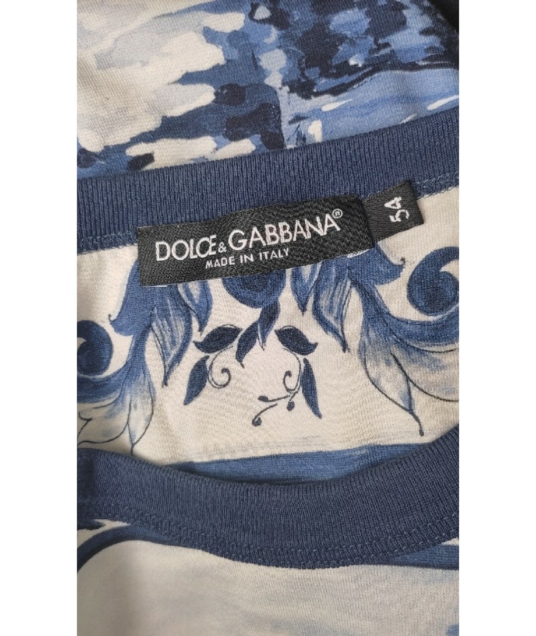DOLCE&GABBANA Синяя хлопковая футболка, фото 4