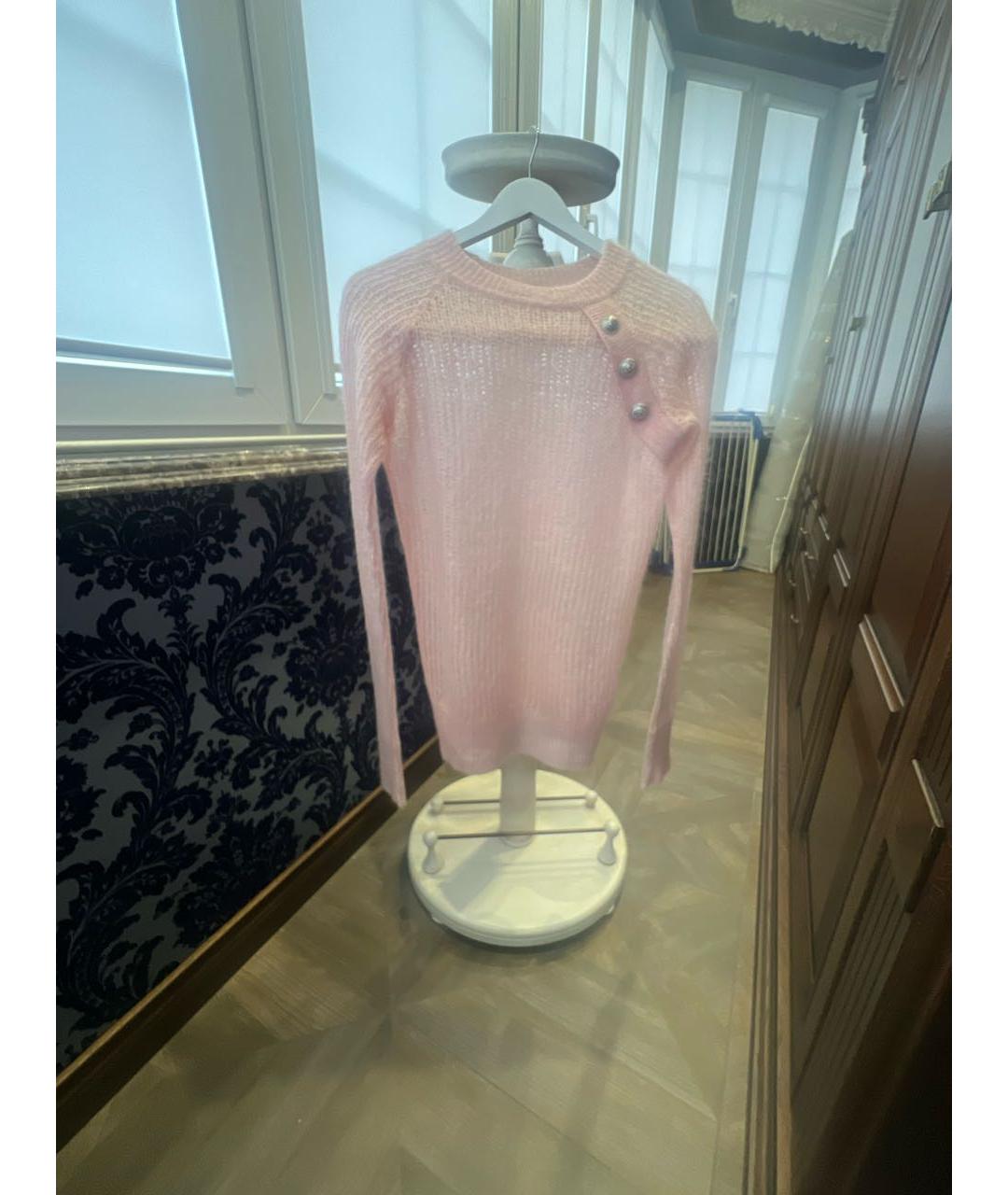 BALMAIN Розовый шерстяной джемпер / свитер, фото 8