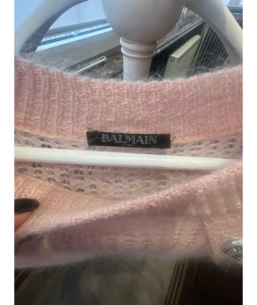 BALMAIN Розовый шерстяной джемпер / свитер, фото 3
