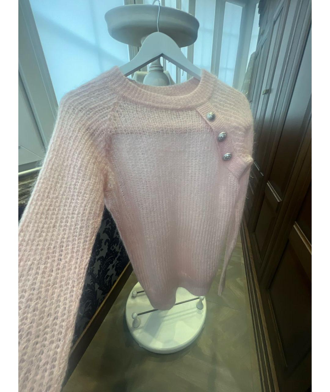 BALMAIN Розовый шерстяной джемпер / свитер, фото 6