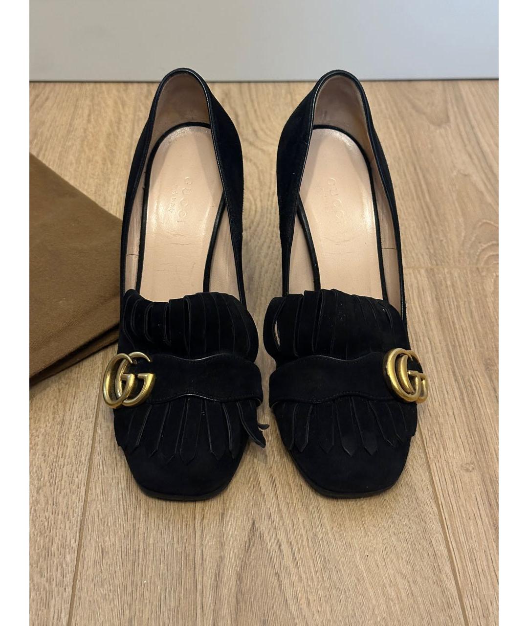 GUCCI Черные замшевые туфли, фото 2