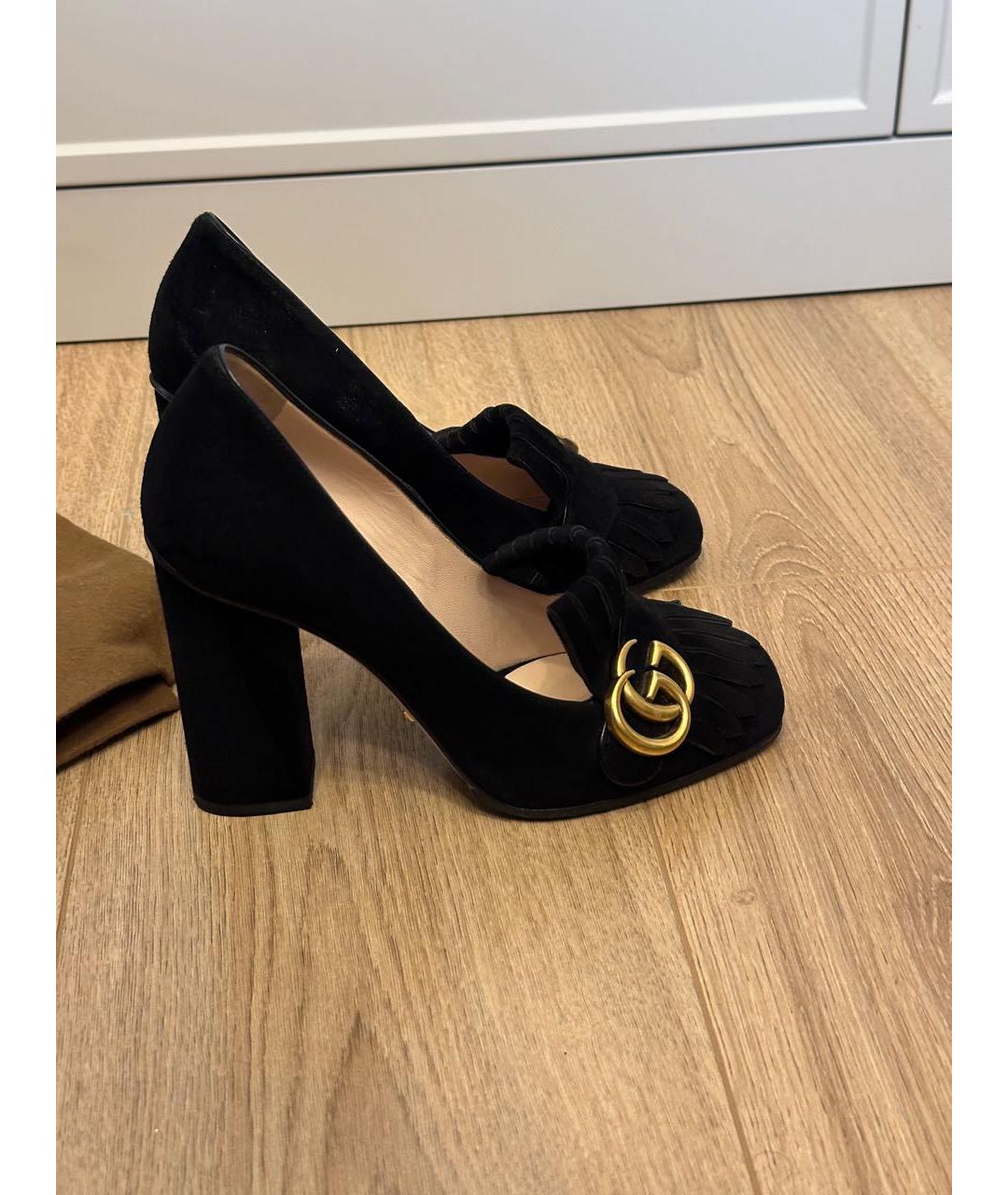 GUCCI Черные замшевые туфли, фото 3