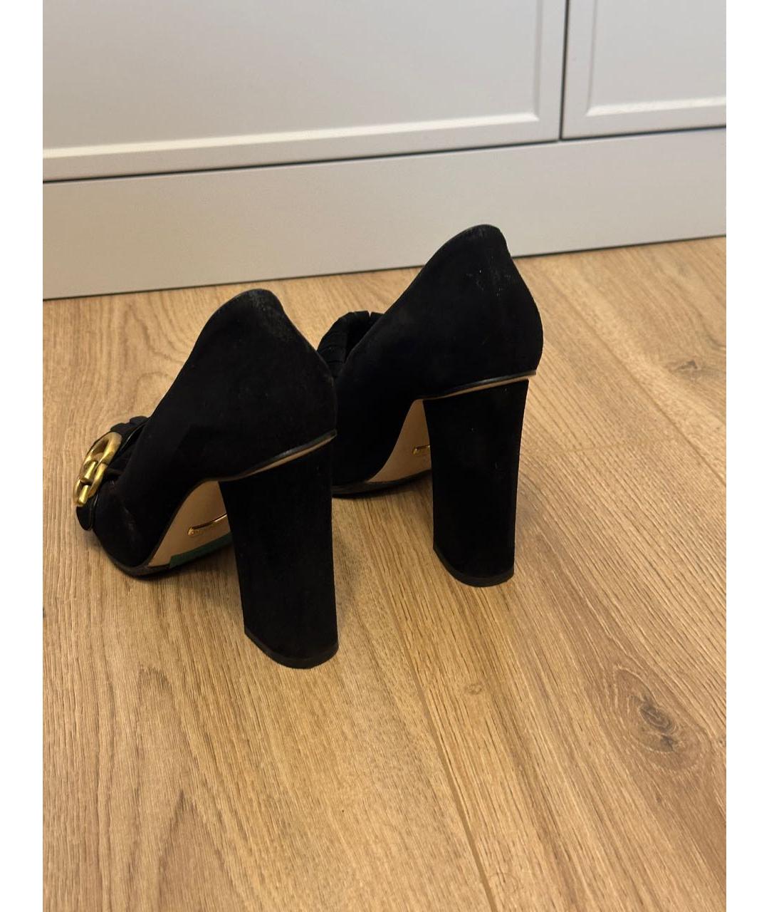 GUCCI Черные замшевые туфли, фото 4