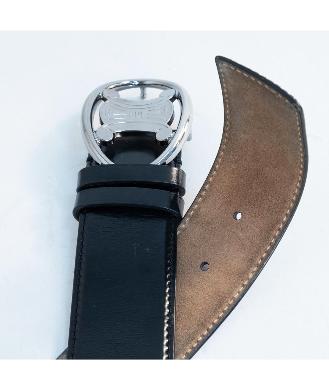 CELINE Черный кожаный ремень, фото 5