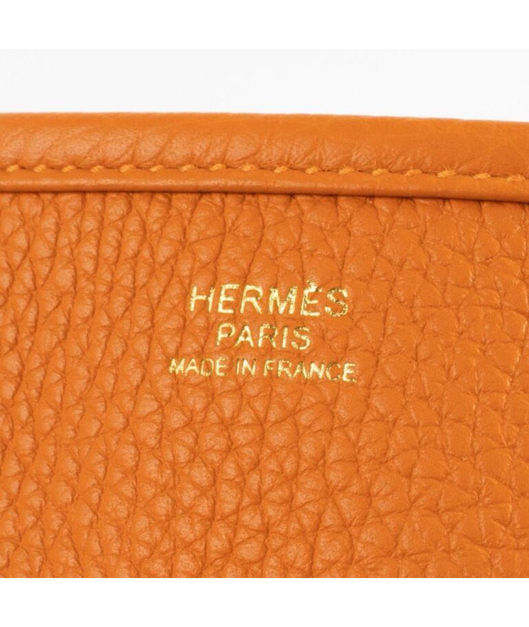 HERMES Оранжевая кожаная сумка через плечо, фото 5