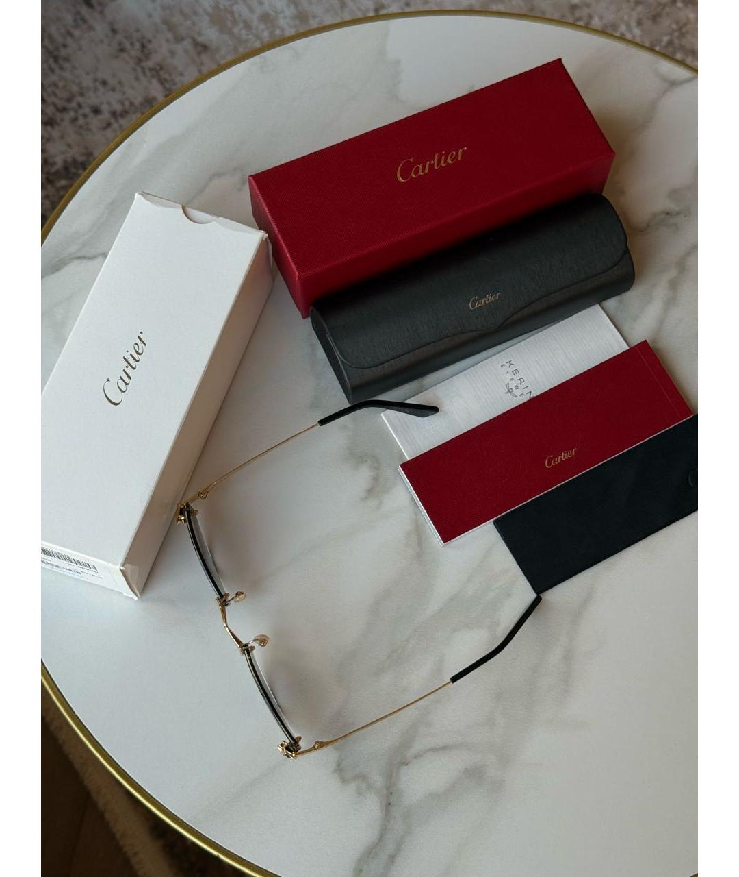 CARTIER Бирюзовые металлические солнцезащитные очки, фото 6