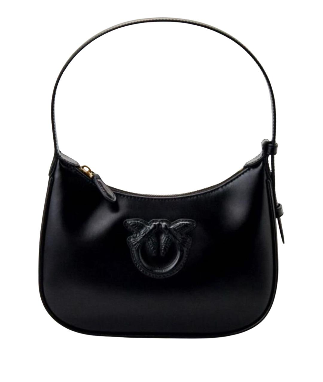 PINKO Черная кожаная сумка с короткими ручками, фото 1