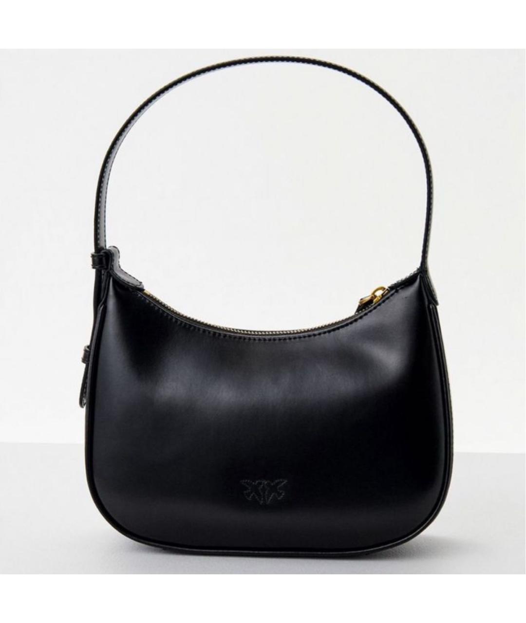 PINKO Черная кожаная сумка с короткими ручками, фото 6