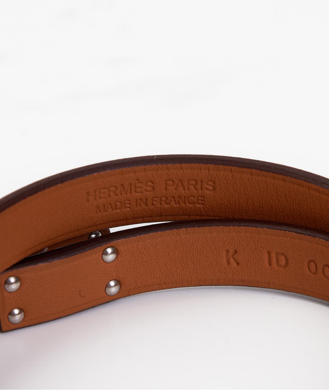 HERMES Коричневый кожаный браслет, фото 4