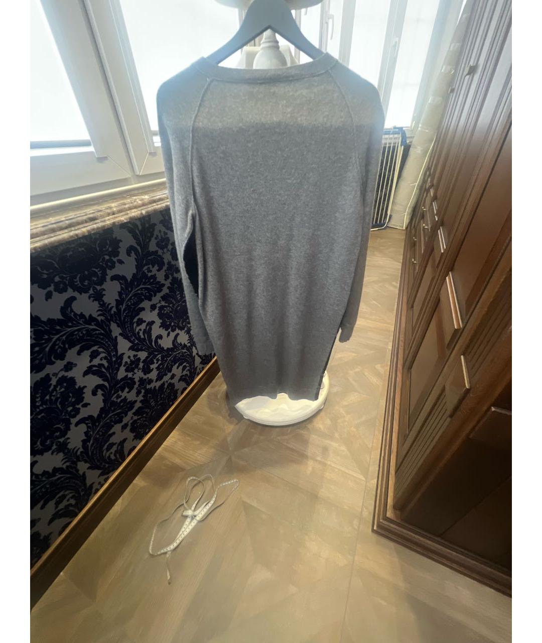 LANVIN Серое шерстяное повседневное платье, фото 4