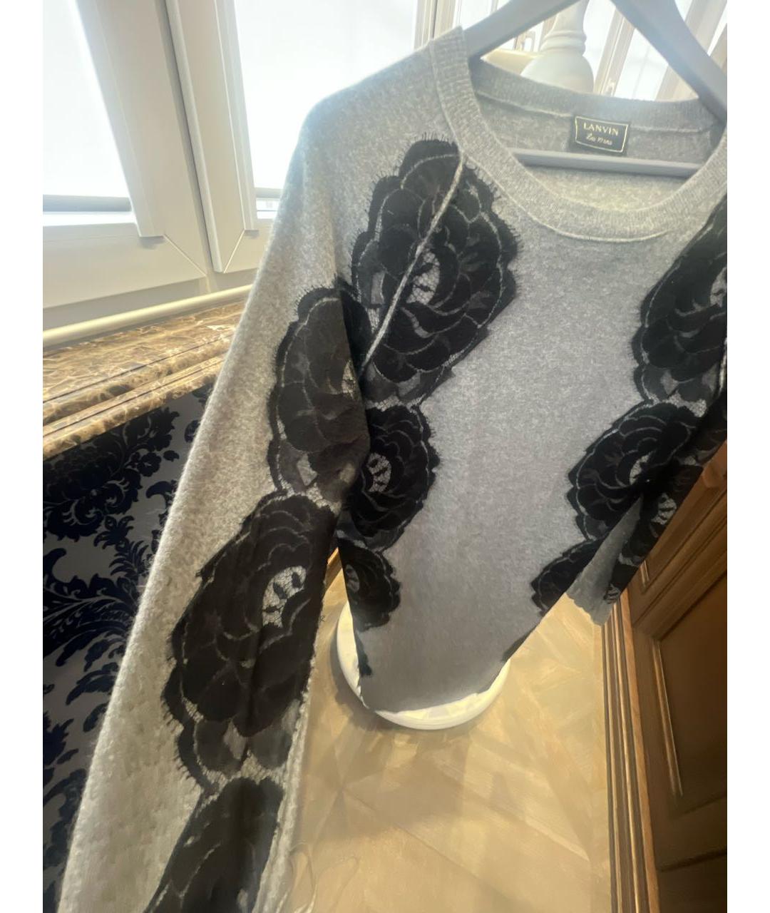 LANVIN Серое шерстяное повседневное платье, фото 5