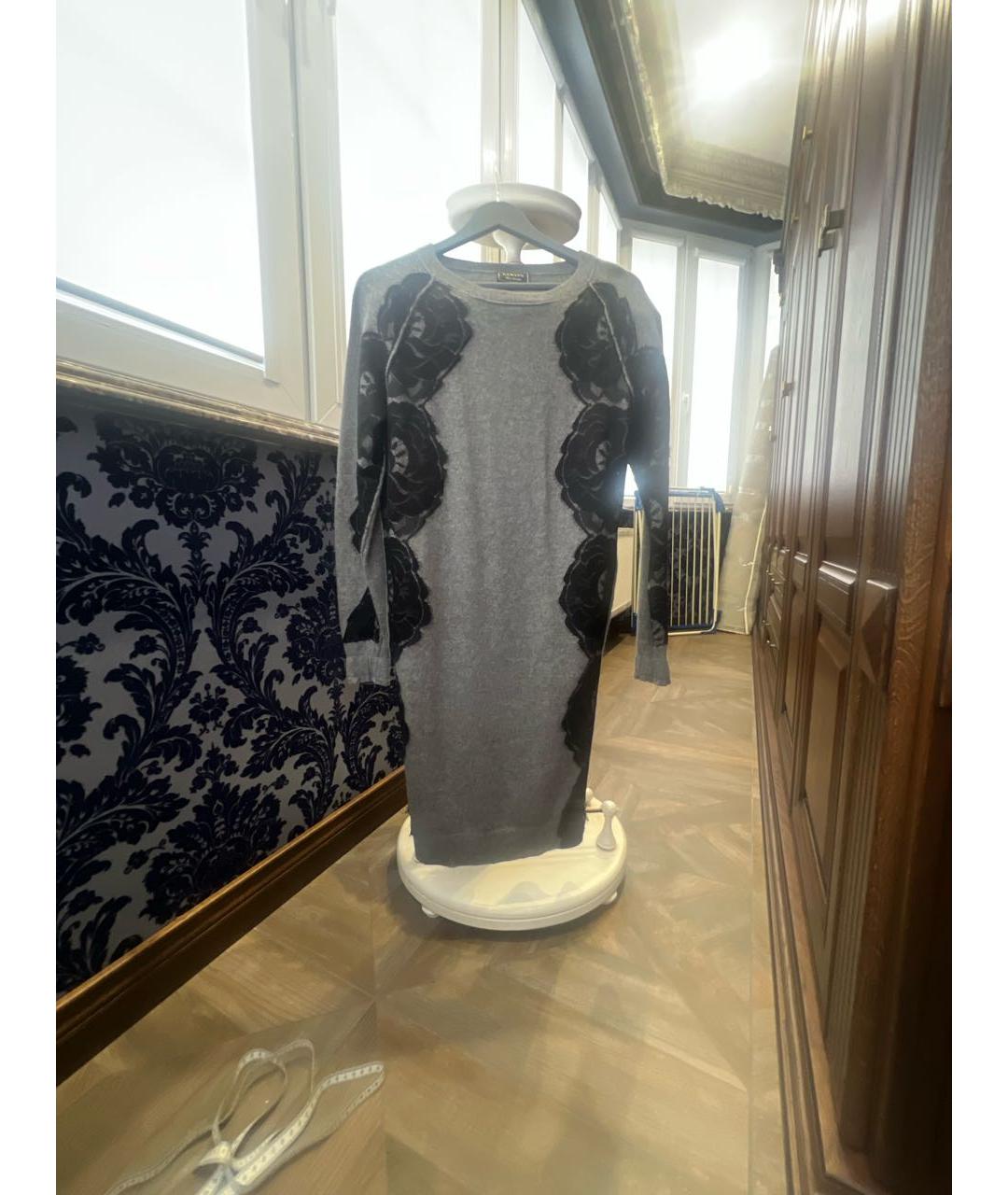 LANVIN Серое шерстяное повседневное платье, фото 2