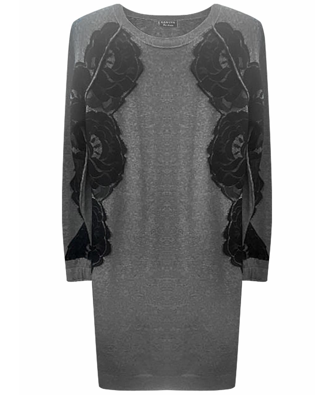 LANVIN Серое шерстяное повседневное платье, фото 1