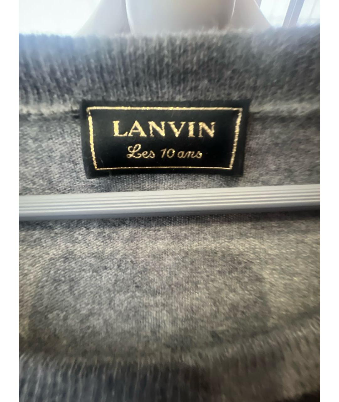 LANVIN Серое шерстяное повседневное платье, фото 3