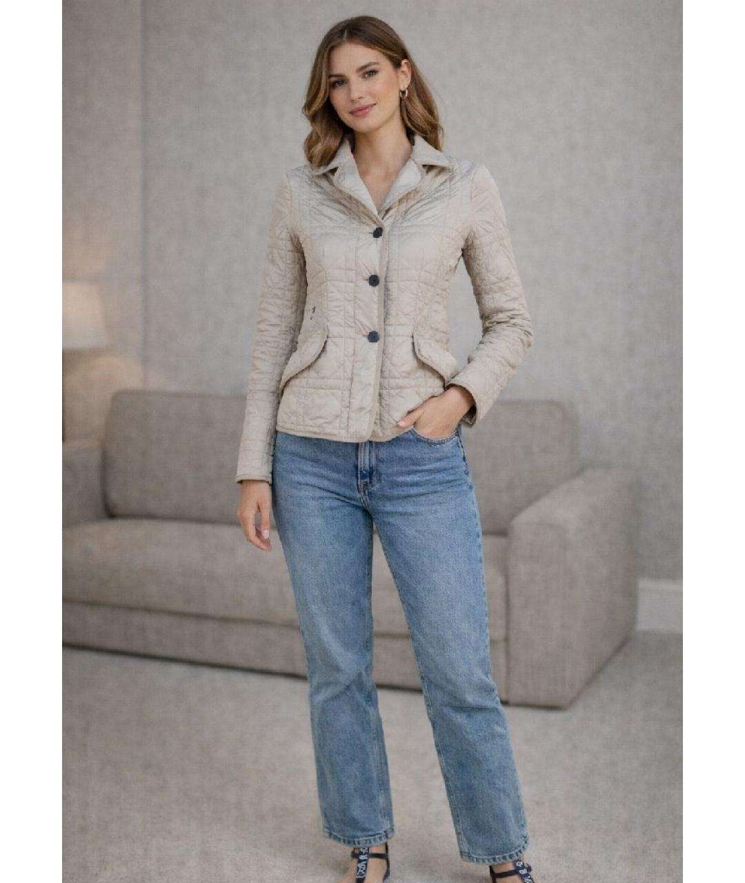 CHRISTIAN DIOR Бежевая полиэстеровая куртка, фото 8