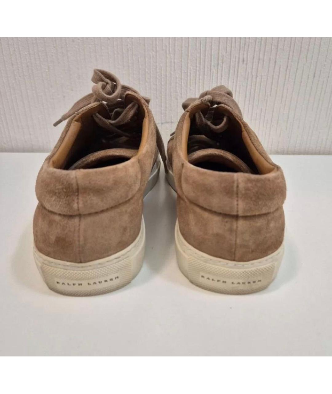 RALPH LAUREN PURPLE LABEL Бежевые замшевые кеды, фото 4