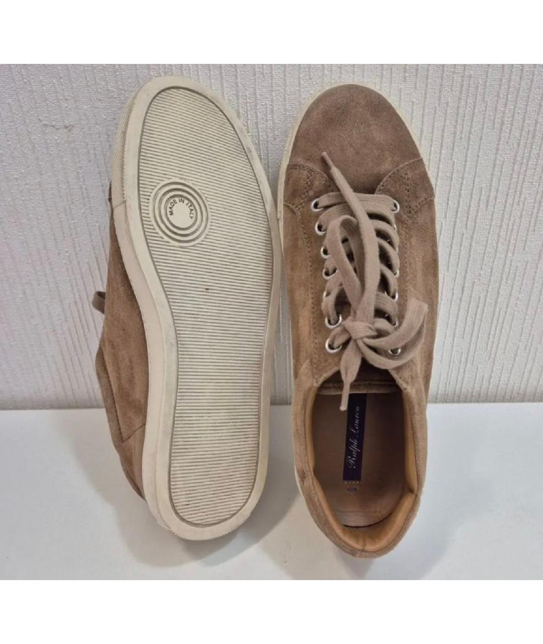 RALPH LAUREN PURPLE LABEL Бежевые замшевые кеды, фото 7
