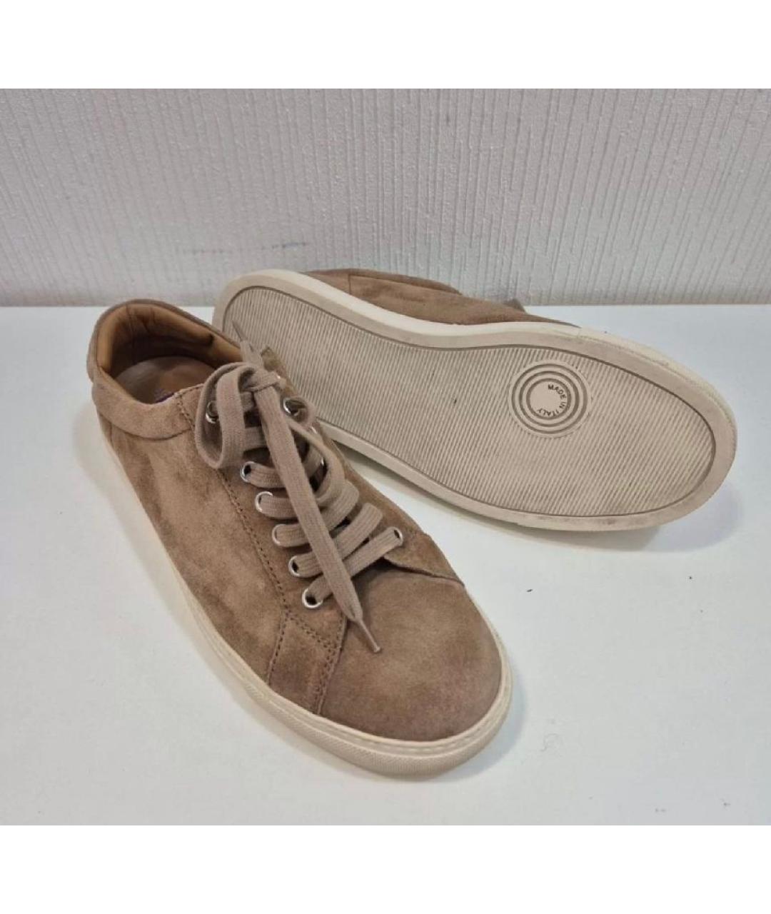 RALPH LAUREN PURPLE LABEL Бежевые замшевые кеды, фото 8