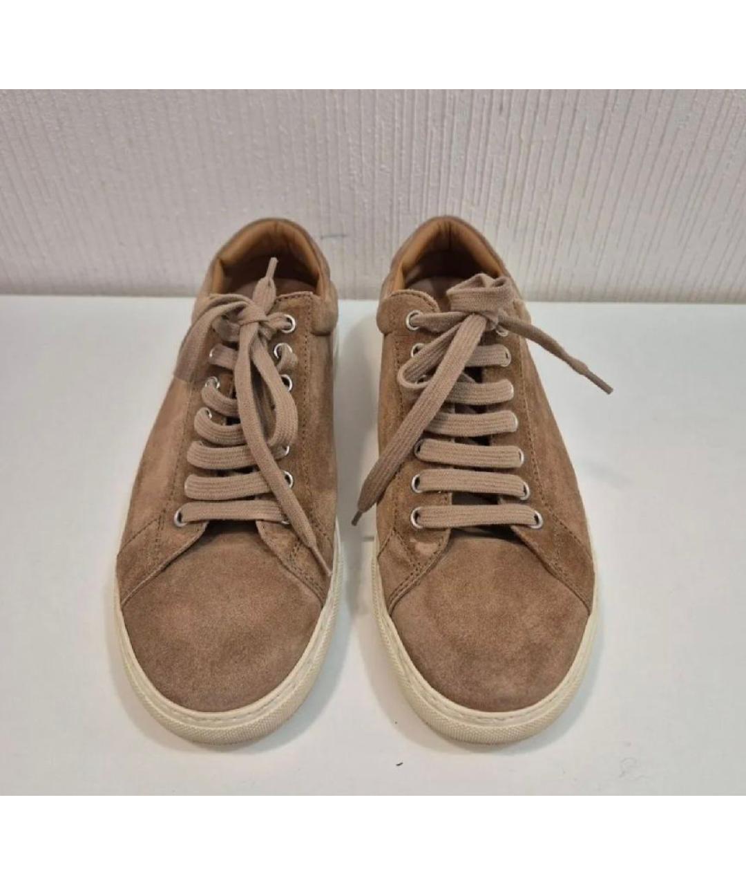 RALPH LAUREN PURPLE LABEL Бежевые замшевые кеды, фото 3