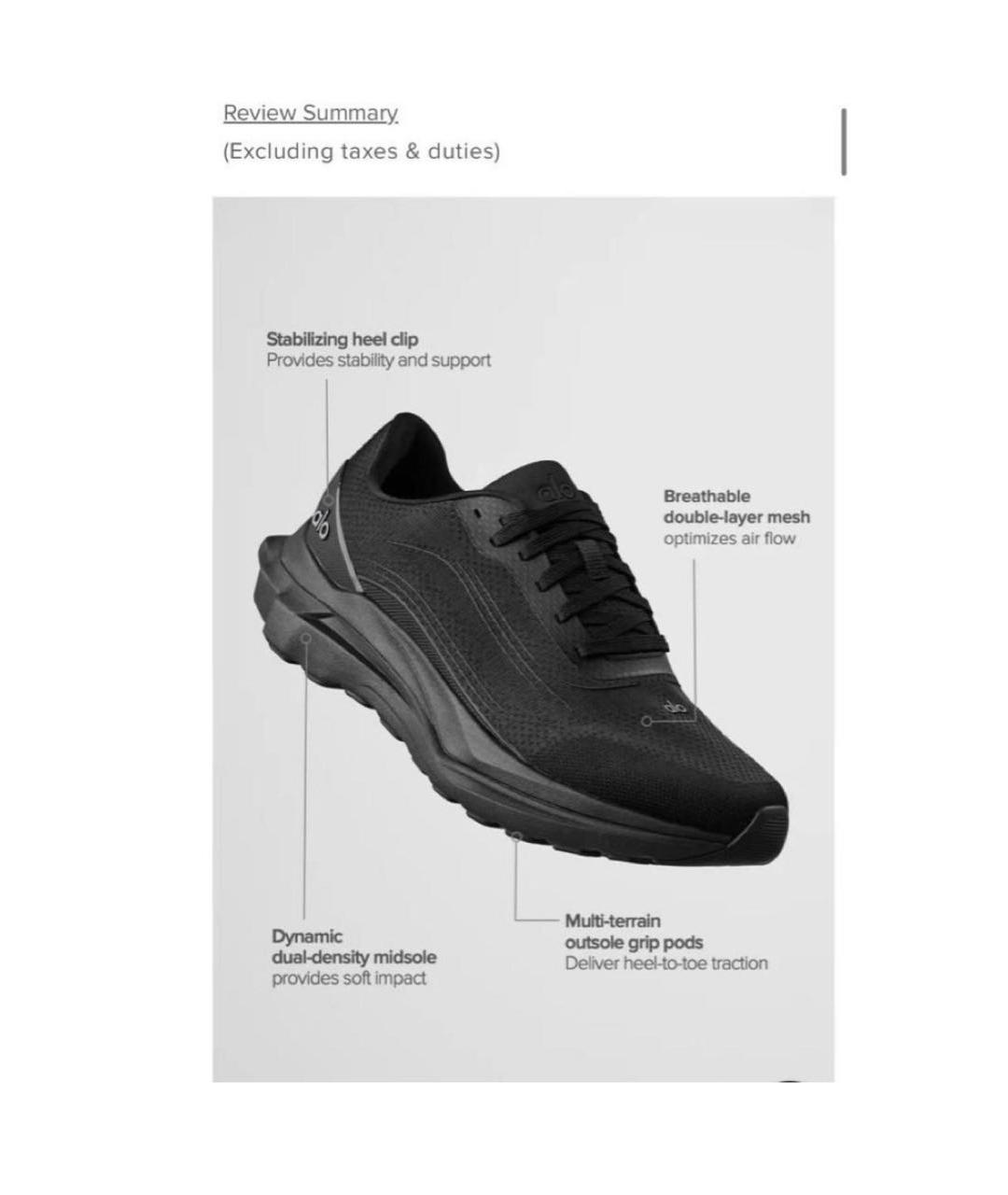 ALO YOGA Черные текстильные кроссовки, фото 5