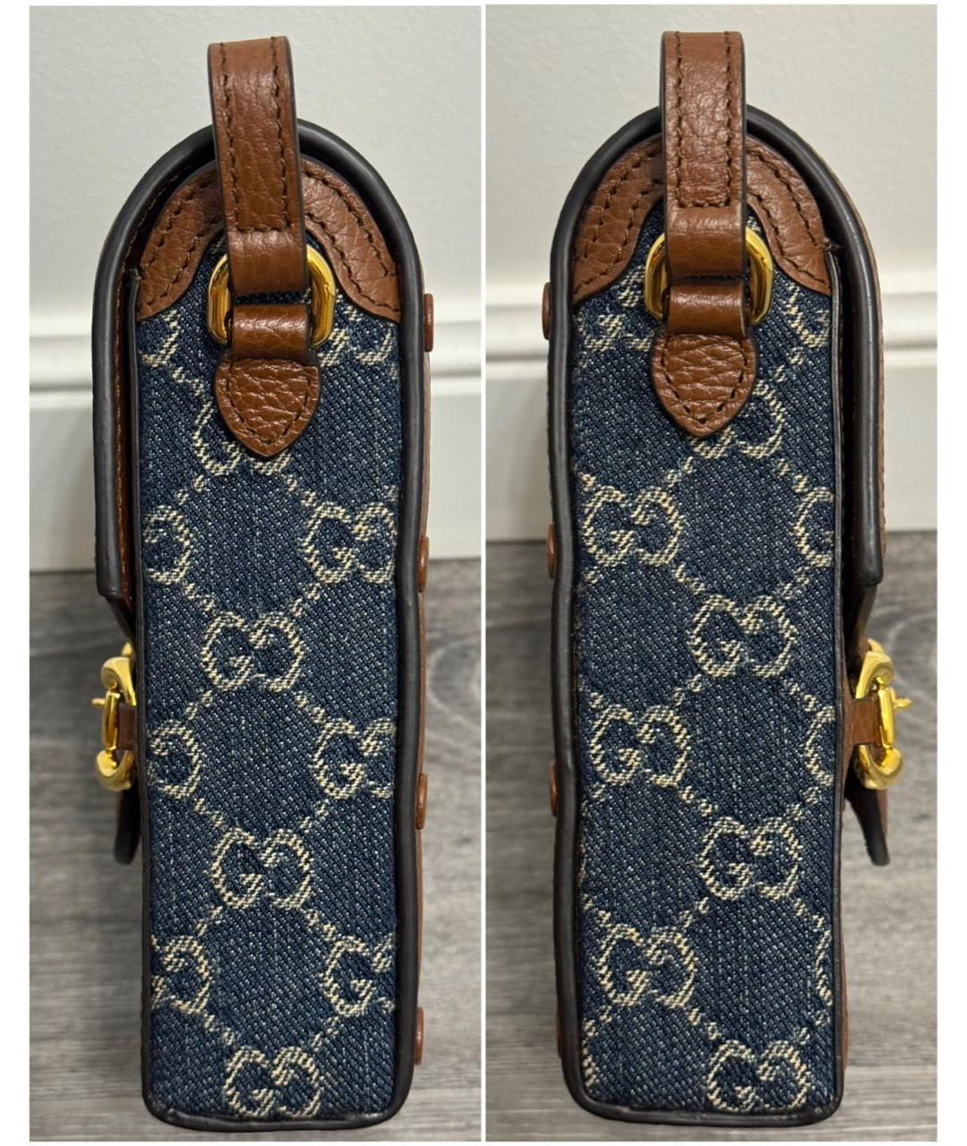 GUCCI Темно-синяя деним сумка через плечо, фото 4