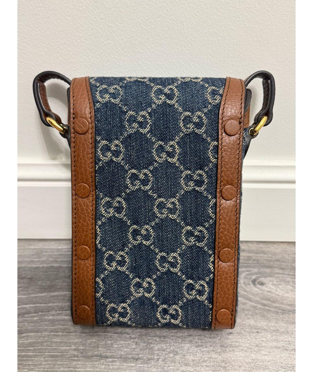 GUCCI Темно-синяя деним сумка через плечо, фото 2