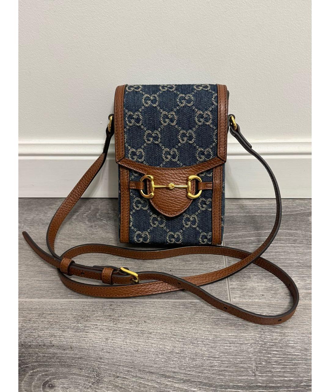 GUCCI Темно-синяя деним сумка через плечо, фото 9