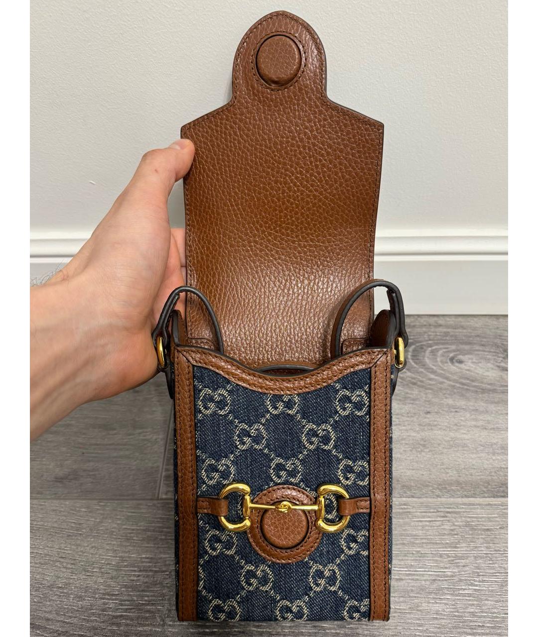 GUCCI Темно-синяя деним сумка через плечо, фото 7