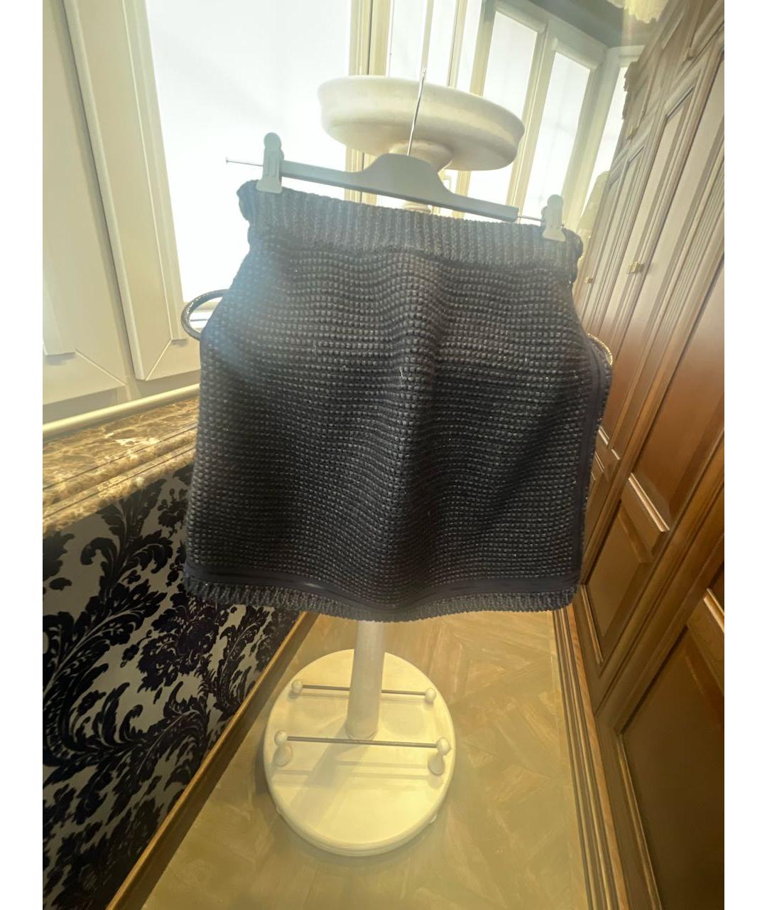 CHANEL Темно-синяя полиамидовая юбка мини, фото 5